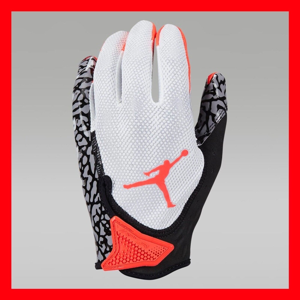 Nike Air Jordan Jet 7.0 Football Receiver Gloves Red Black White - Men's Size L